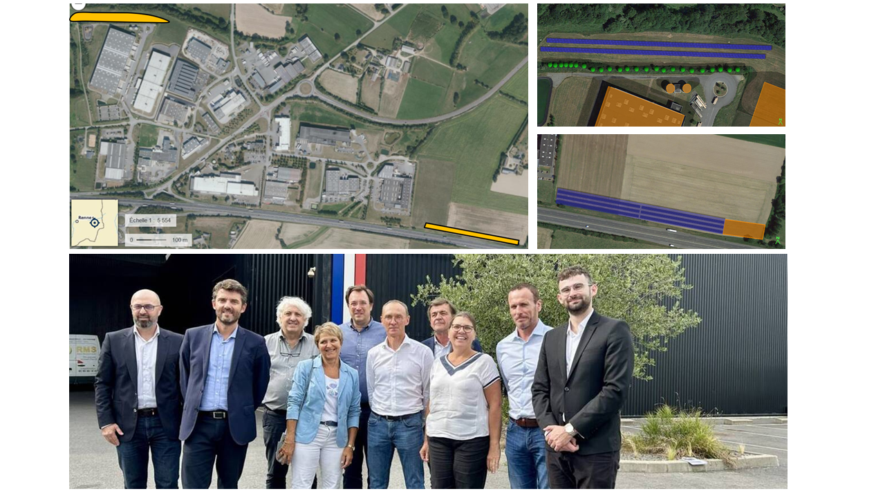 Projets de centrales au sol pour une opération d'ACC entre les 6 entreprises de la zone d'activités et Vitré communauté